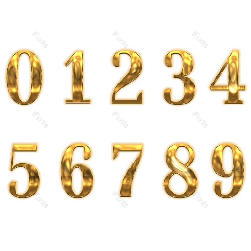 艺术字图片,立体元素,数字PNG,金色免抠素材